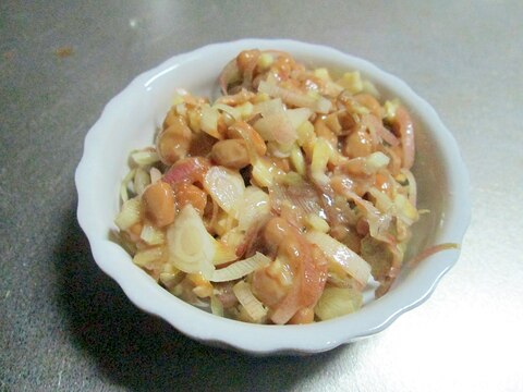 おつまみや温かい御飯にお勧め♪ミョウガ味噌納豆